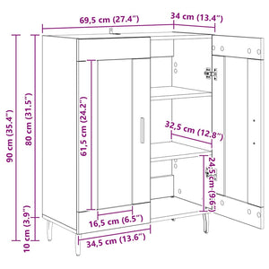 Πλαϊνό γραφείο Artisan Oak 69,5 x 34 x 90 εκ. - Pakobazaar