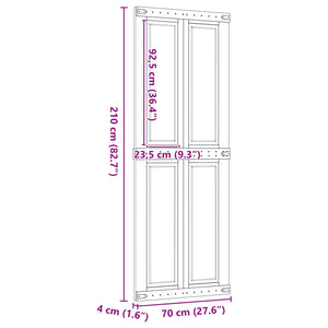 Πόρτα αχυρώνα Corona Μέλι Καφέ 70 x 210 cm Μασίφ Ξύλο Πεύκου - Pakobazaar