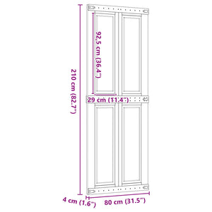 Πόρτα αχυρώνα Corona Μέλι Καφέ 80 x 210 cm Μασίφ Ξύλο Πεύκου - Pakobazaar