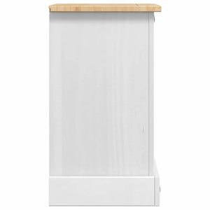 Κομοδίνο Corona Λευκό 35 x 32,5 x 58 εκ. Στερεά ξυλεία πεύκου - Pakobazaar