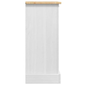 Κομοδίνο Corona Λευκό 35 x 32,5 x 74 εκ. Στερεά ξυλεία πεύκου - Pakobazaar
