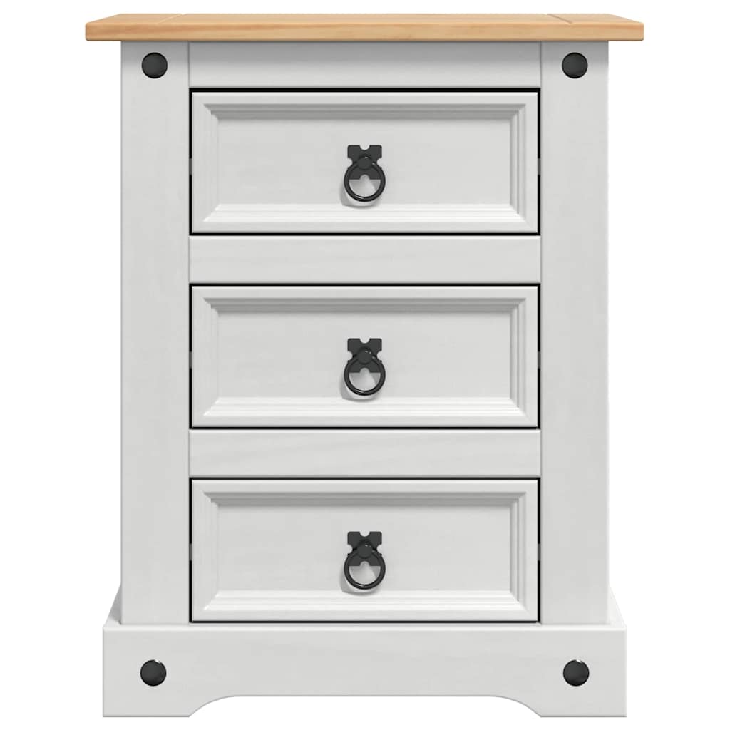 Κομοδίνο Corona Λευκό 53 x 39 x 66 εκ Στερεά ξυλεία πεύκου - Pakobazaar