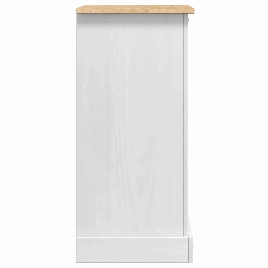 Κομοδίνο Corona Λευκό 53 x 39 x 84 εκ Στερεά ξυλεία πεύκου - Pakobazaar