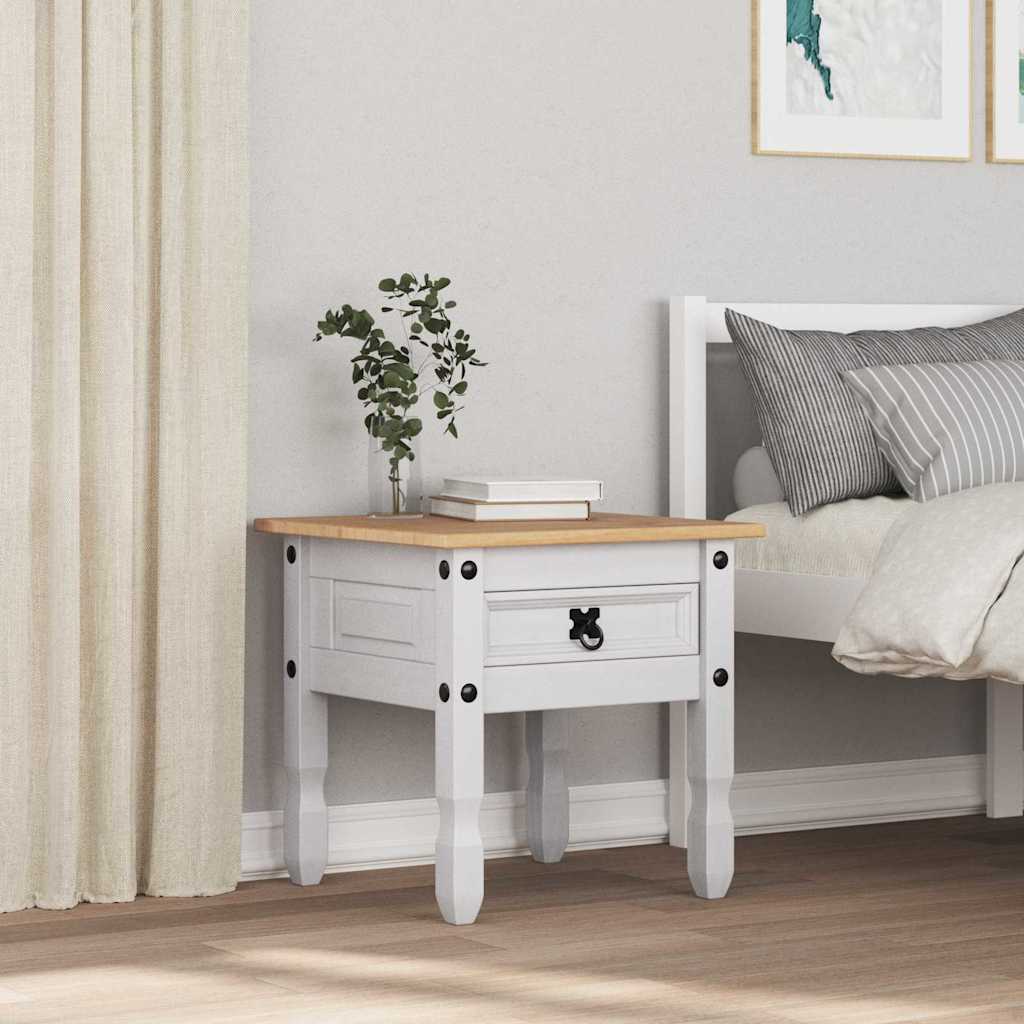 End Table με συρτάρι Corona Λευκό 50 x 50 x 50 εκατοστά - Pakobazaar