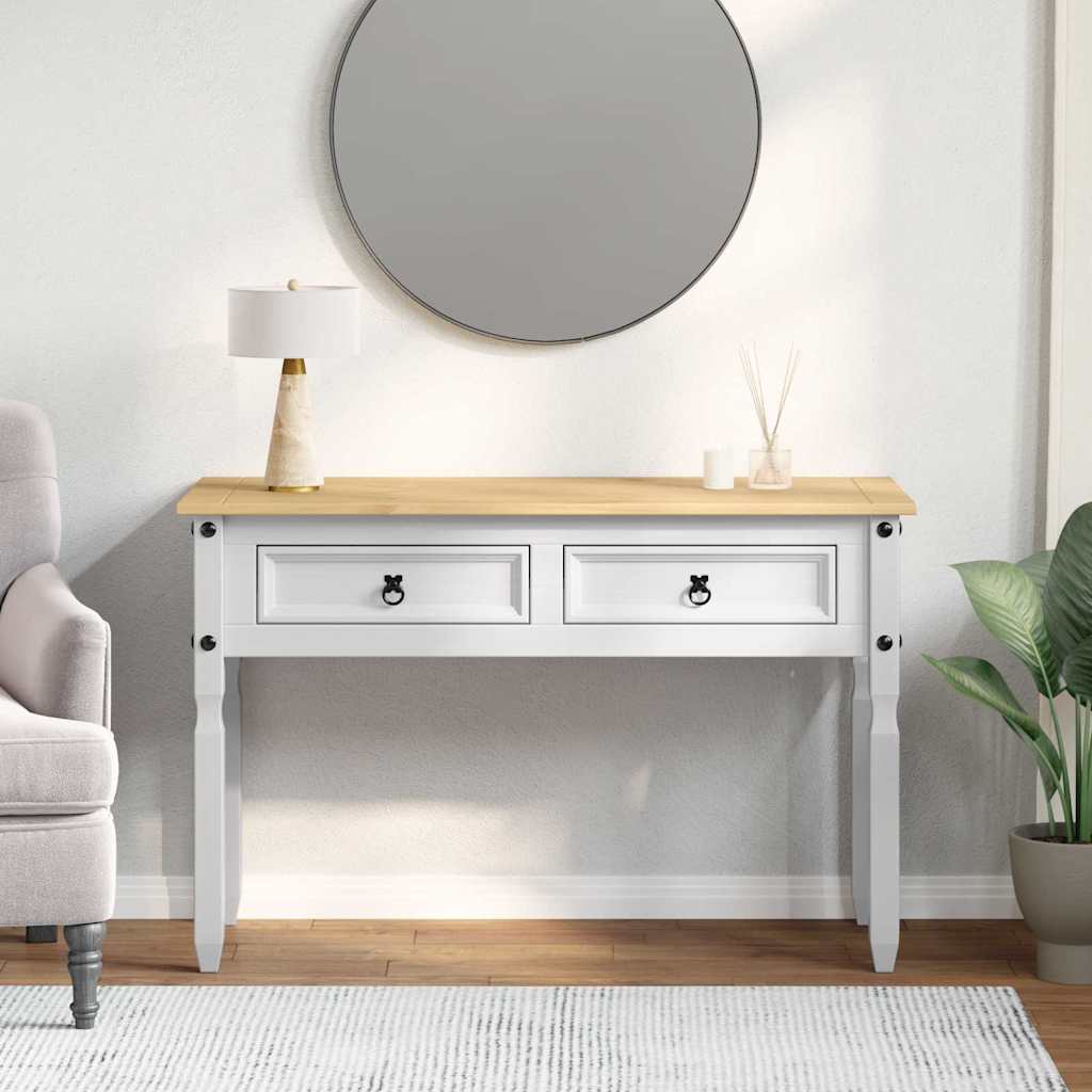 End Table Corona Λευκό 115 x 46 x 73 εκ Στερεά ξυλεία πεύκου - Pakobazaar