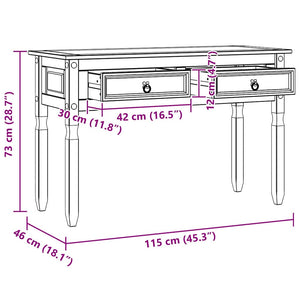 End Table Corona Λευκό 115 x 46 x 73 εκ Στερεά ξυλεία πεύκου - Pakobazaar