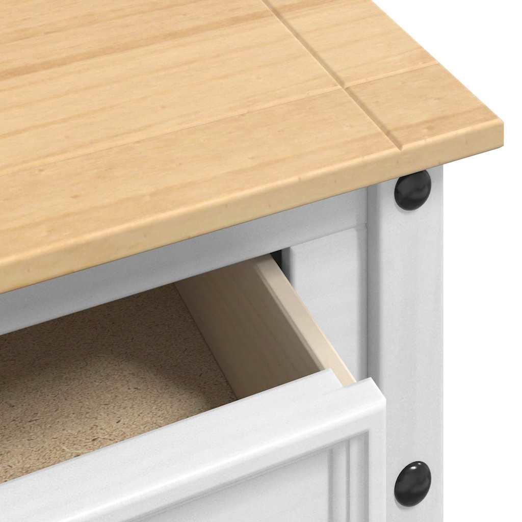 End Table Corona Λευκό 114 x 34,5 x 73 εκ. Στερεά ξυλεία πεύκου - Pakobazaar