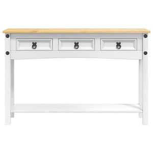 End Table Corona Λευκό 114 x 34,5 x 73 εκ. Στερεά ξυλεία πεύκου - Pakobazaar