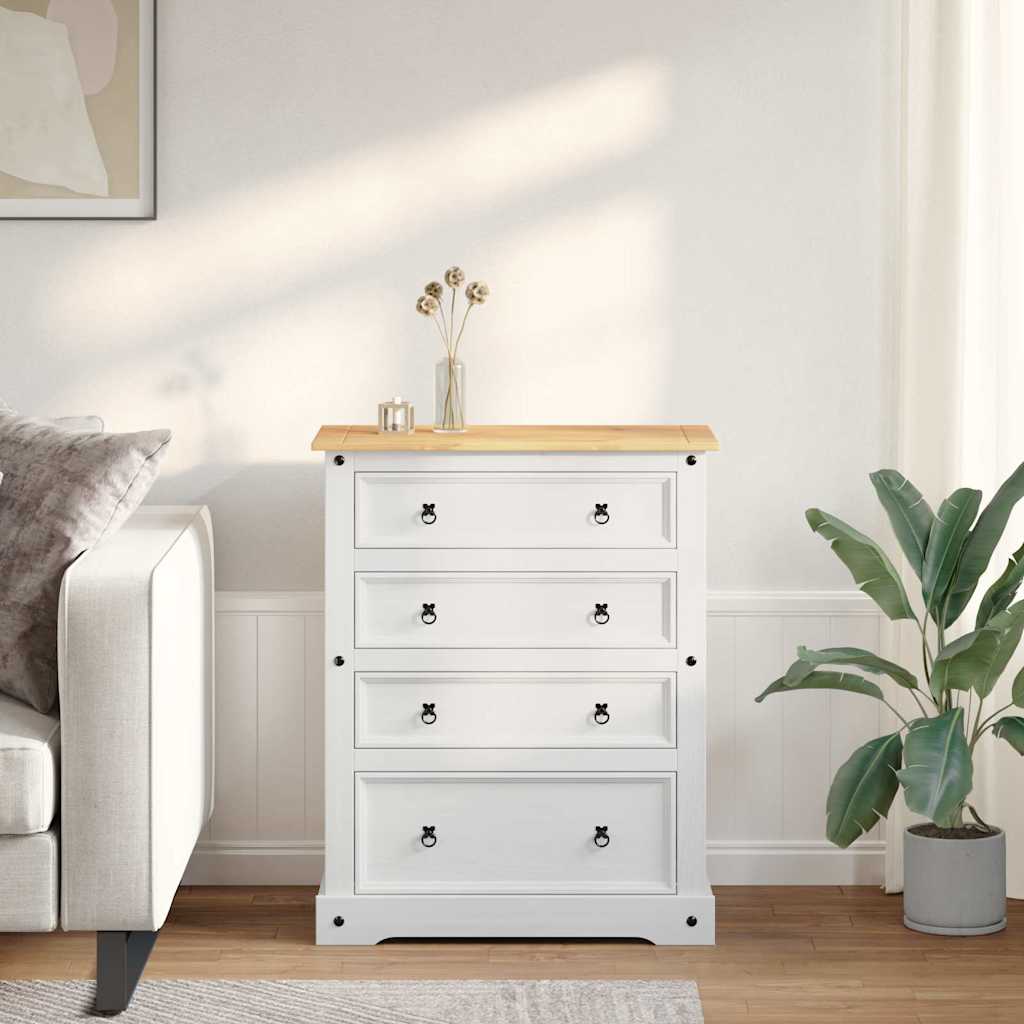 Αποθηκευτικές Κάσες με συρτάρι Corona Λευκός 92 x 48 x 114 εκ - Pakobazaar