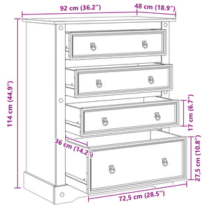 Αποθηκευτικές Κάσες με συρτάρι Corona Λευκός 92 x 48 x 114 εκ - Pakobazaar