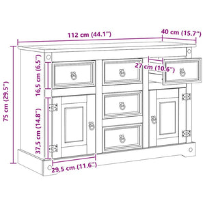 Αποθηκευτικές Κάσες με συρτάρι Corona Λευκό 112 x 40 x 75 εκ. - Pakobazaar