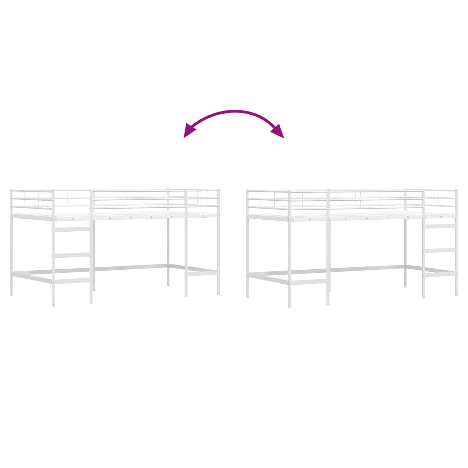 Κρεβάτι κουκέτας για παιδιά Λευκό 99,5 x 200 εκ. Ατσάλι - Pakobazaar