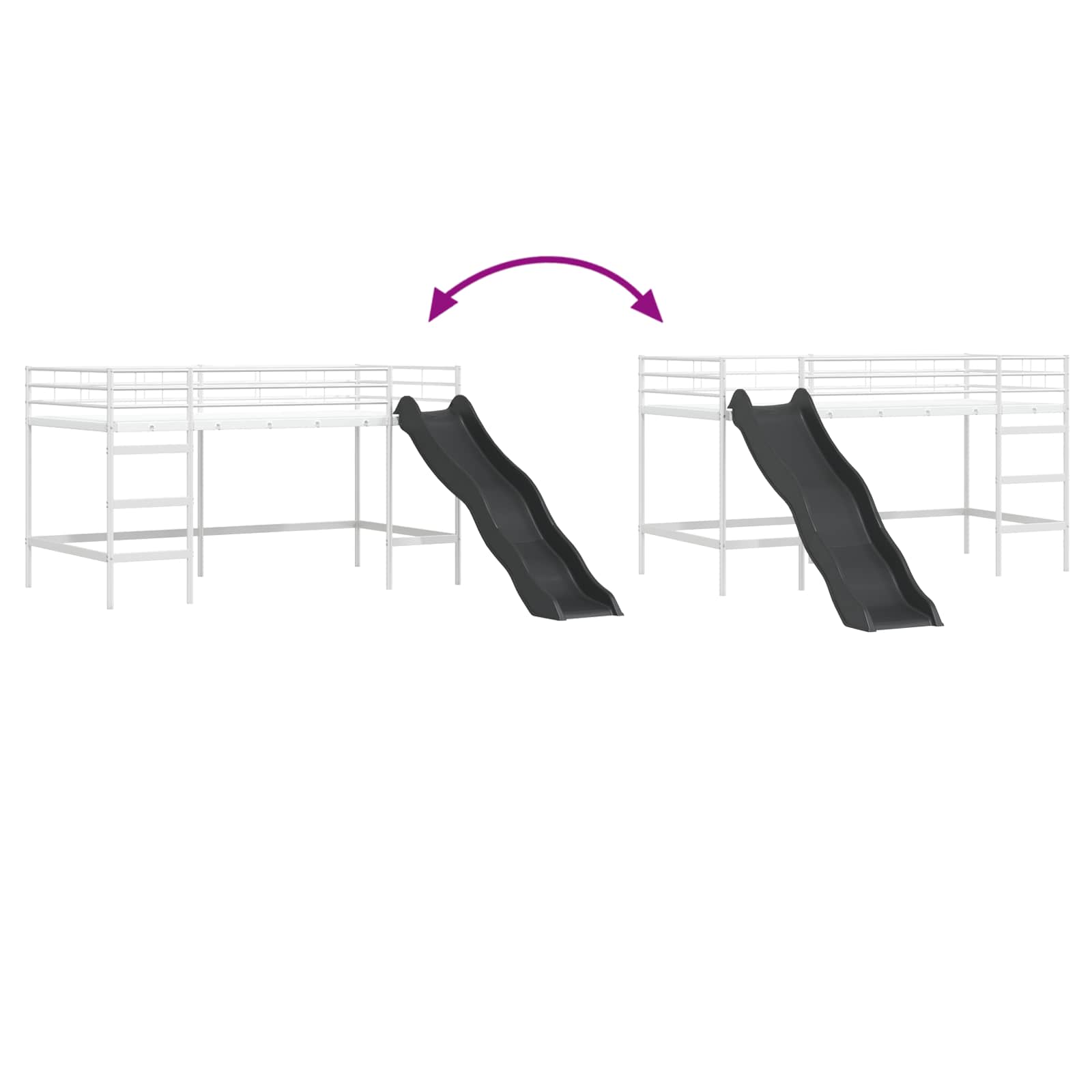 Κουκέτα για παιδιά με τσουλήθρα Άσπρο και Ανθρακί - Pakobazaar