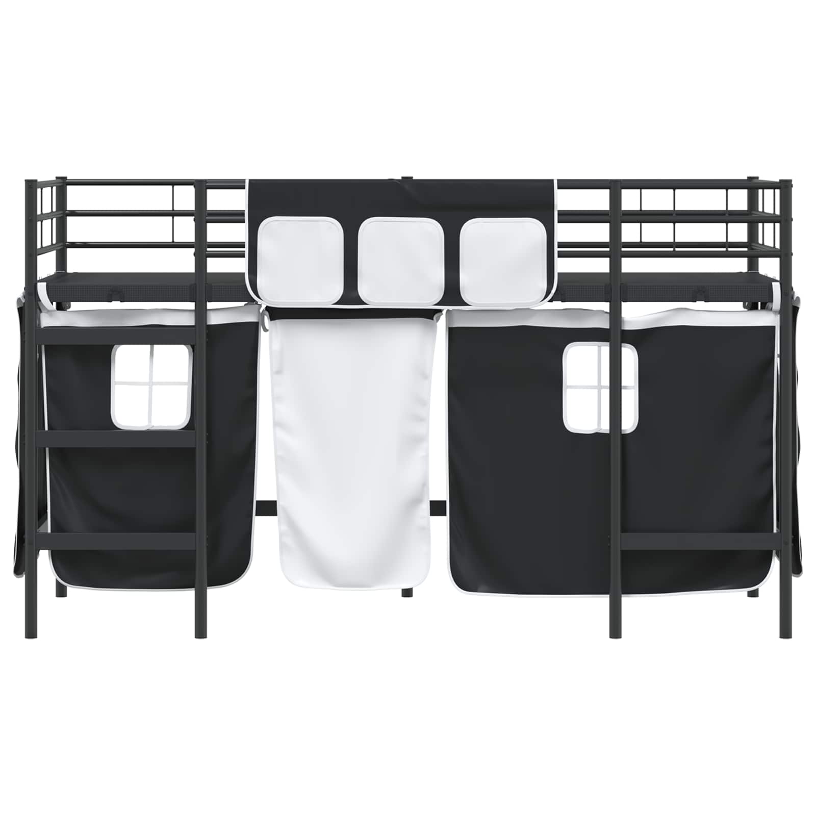 Σκελετός Κρεβατιού Υψίστης για Παιδιά με Κουρτίνες Μαύρο - Pakobazaar