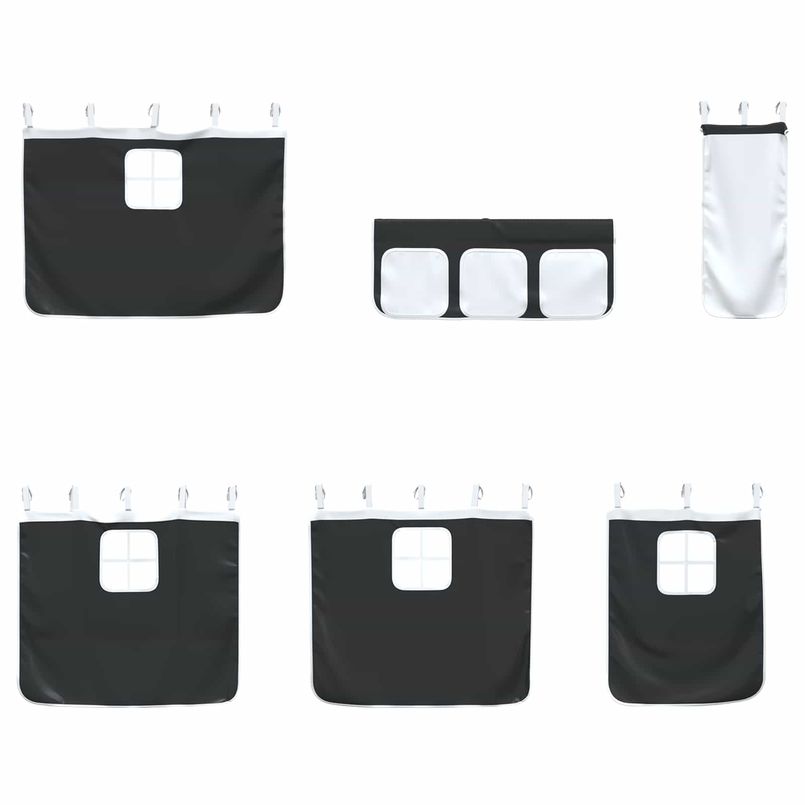 Σκελετός Κρεβατιού Υψίστης για Παιδιά με Κουρτίνες Μαύρο - Pakobazaar