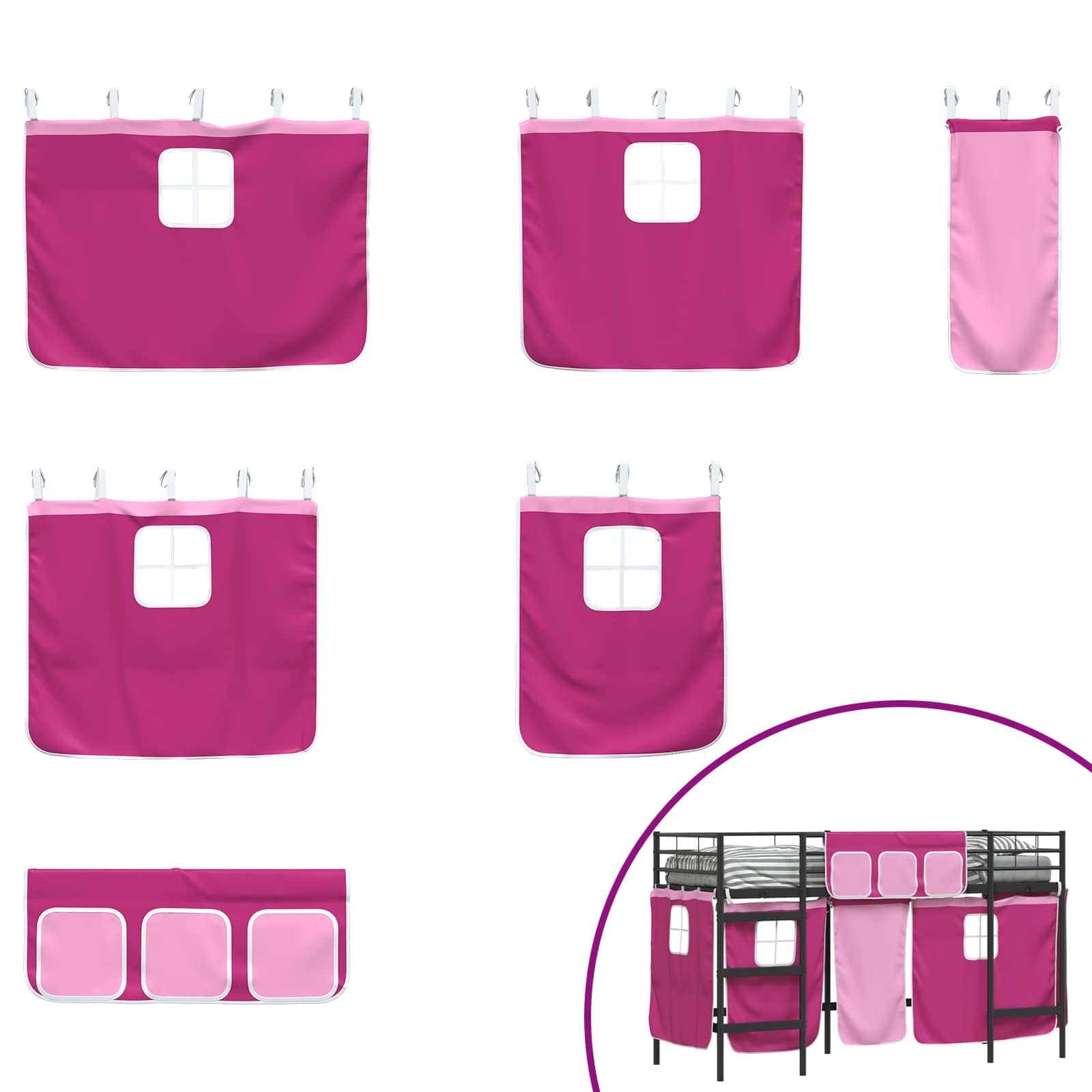 Σκελετός Κρεβατιού Υψίστης για Παιδιά με Κουρτίνες 90 x 190 cm - Pakobazaar