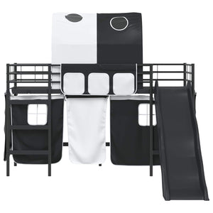 Κρεβάτι κουκέτας για παιδιά Μαύρο 74,5 x 190 εκ. Μέταλλο - Pakobazaar