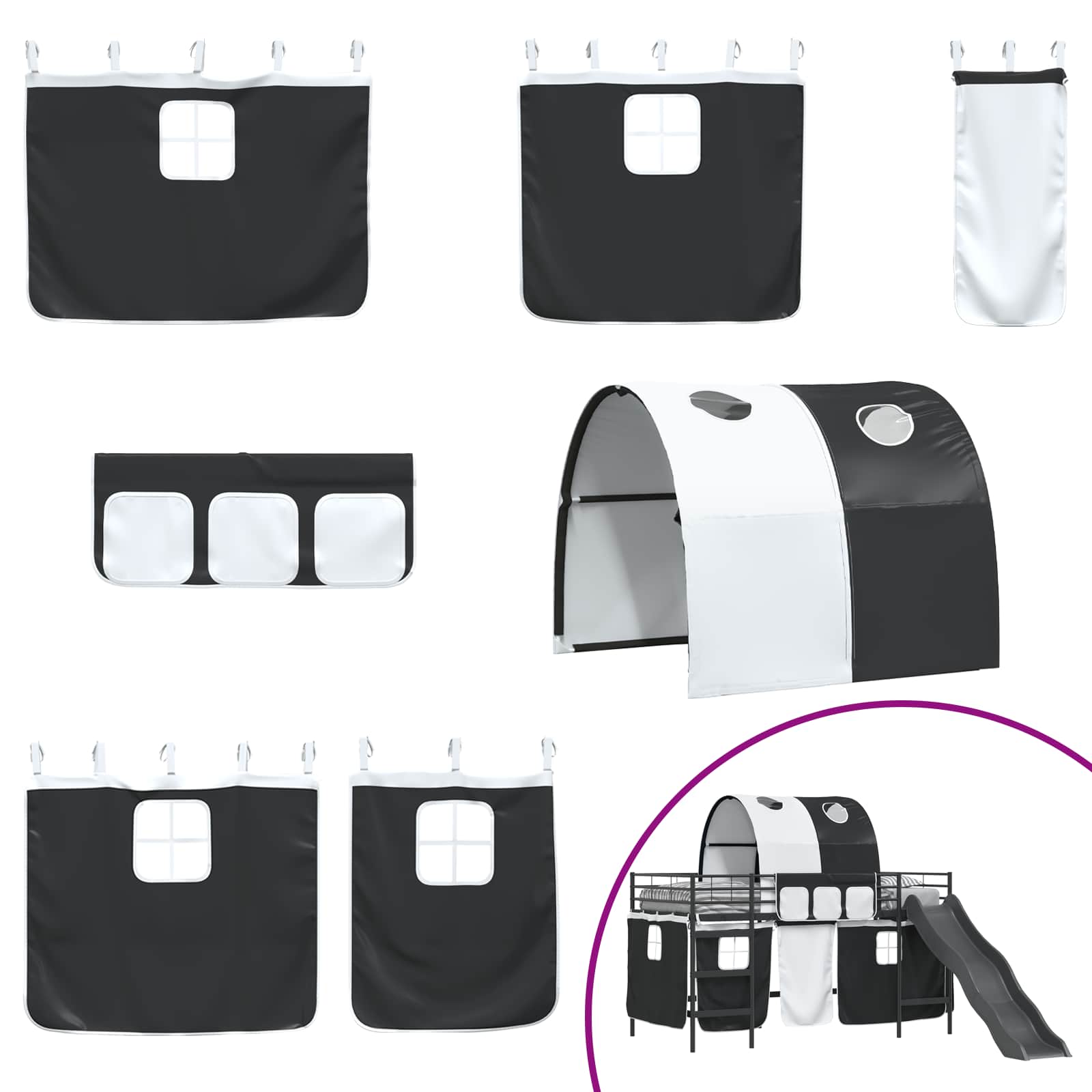 Κρεβάτι κουκέτας για παιδιά Μαύρο 90 x 200 cm Μέταλλο - Pakobazaar