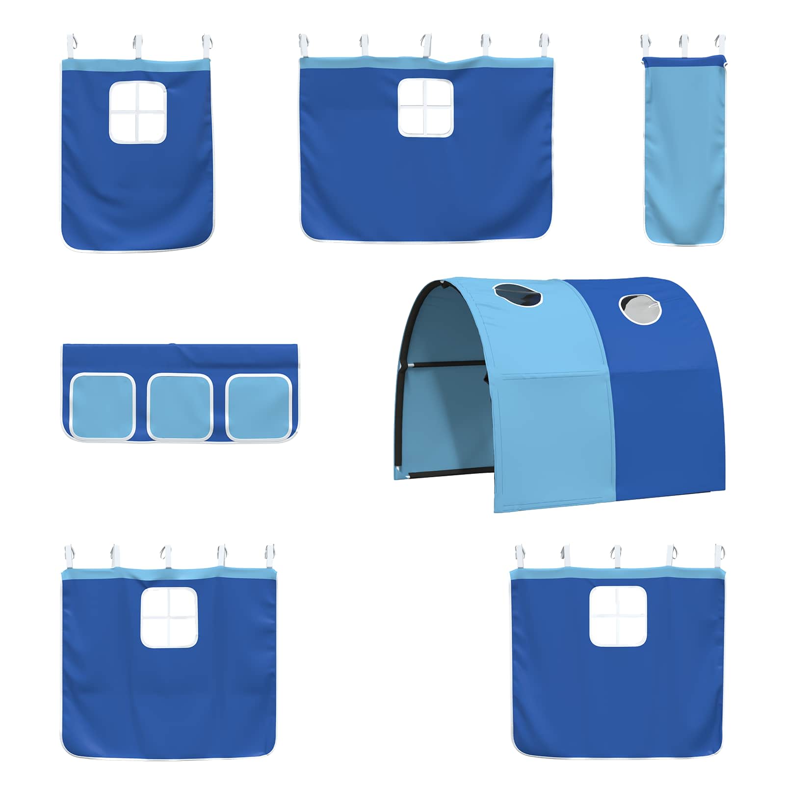 Κρεβάτι κουκέτας για παιδιά Μαύρο και μπλε 90 x 190 cm Μέταλλο - Pakobazaar