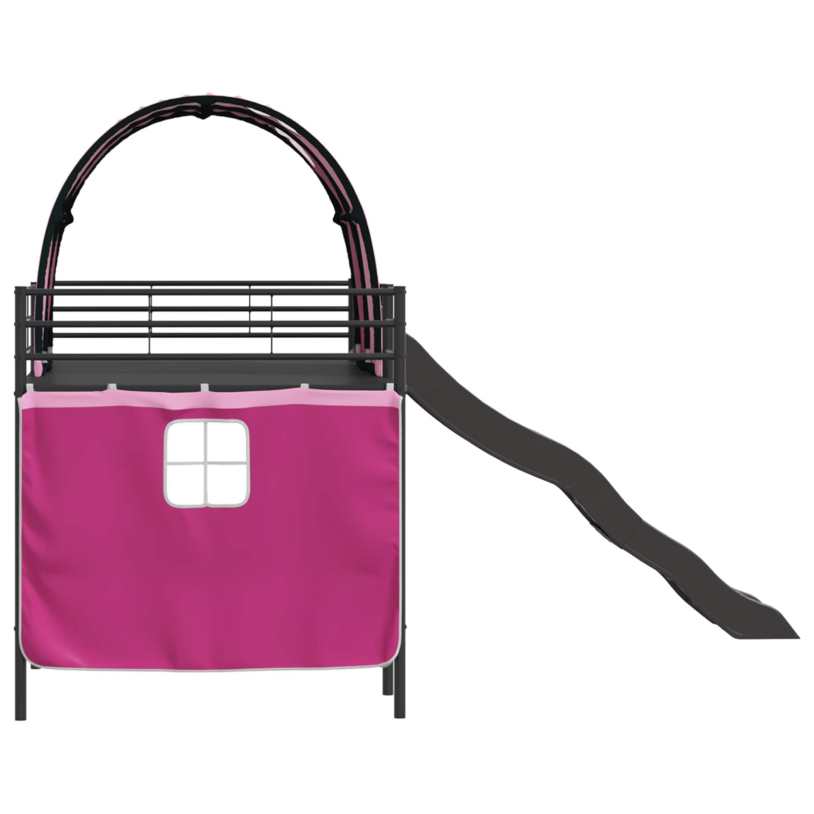 Κρεβάτι κουκέτας για παιδιά Μαύρο και Ροζ 90 x 200 cm Μέταλλο - Pakobazaar