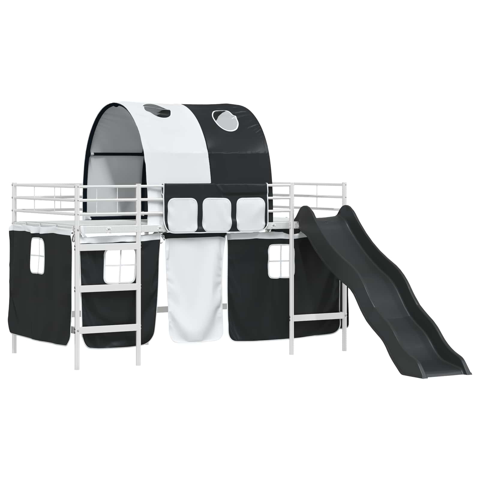 Κρεβάτι κουκέτας για παιδιά Λευκό και Μαύρο 79,5 x 200 εκ. - Pakobazaar