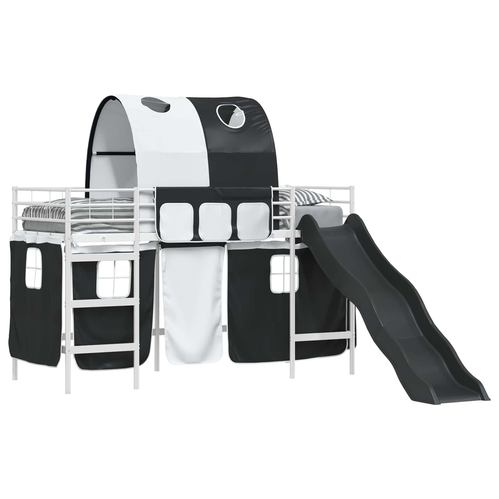 Κρεβάτι κουκέτας για παιδιά Λευκό και Μαύρο 90 x 190 cm Μέταλλο - Pakobazaar