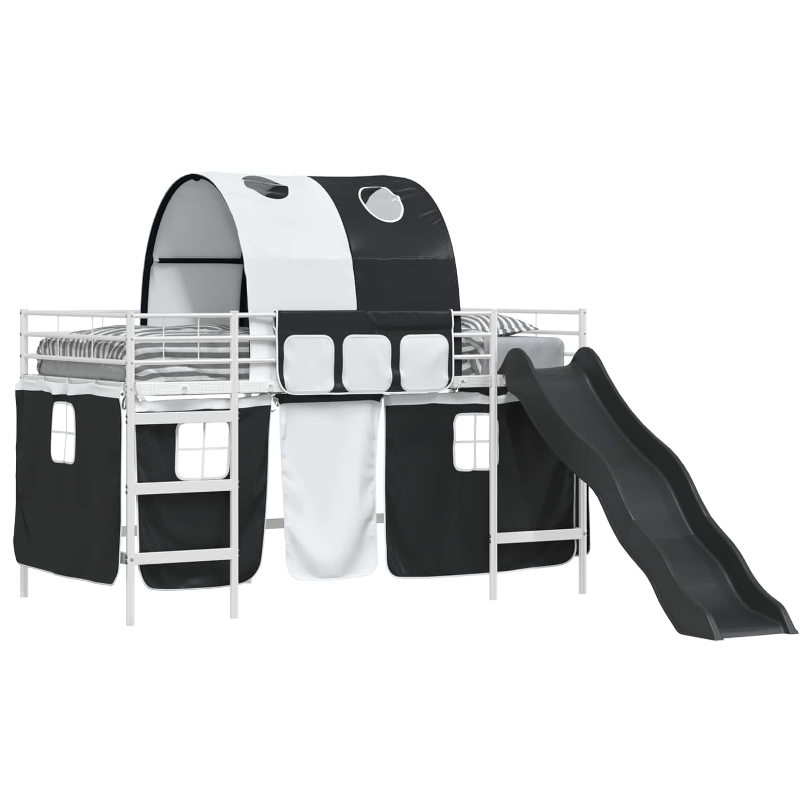 Κρεβάτι κουκέτας για παιδιά Λευκό και Μαύρο 90 x 200 cm Μέταλλο - Pakobazaar