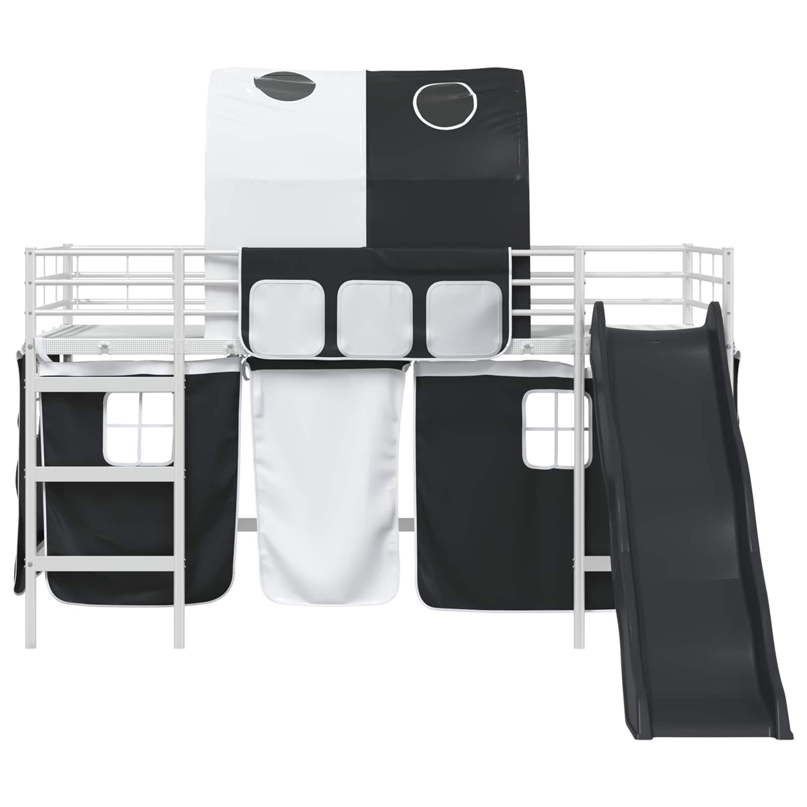 Κρεβάτι κουκέτας για παιδιά Λευκό και Μαύρο 99,5 x 200 εκ. - Pakobazaar