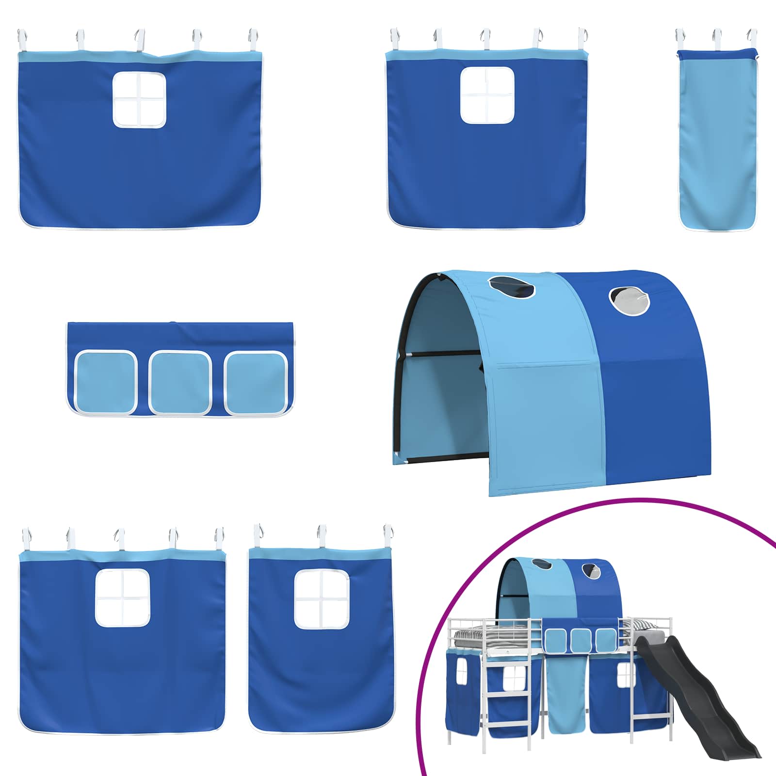 Κρεβάτι κουκέτας για παιδιά Λευκό και Μπλε 90 x 190 cm Μέταλλο - Pakobazaar