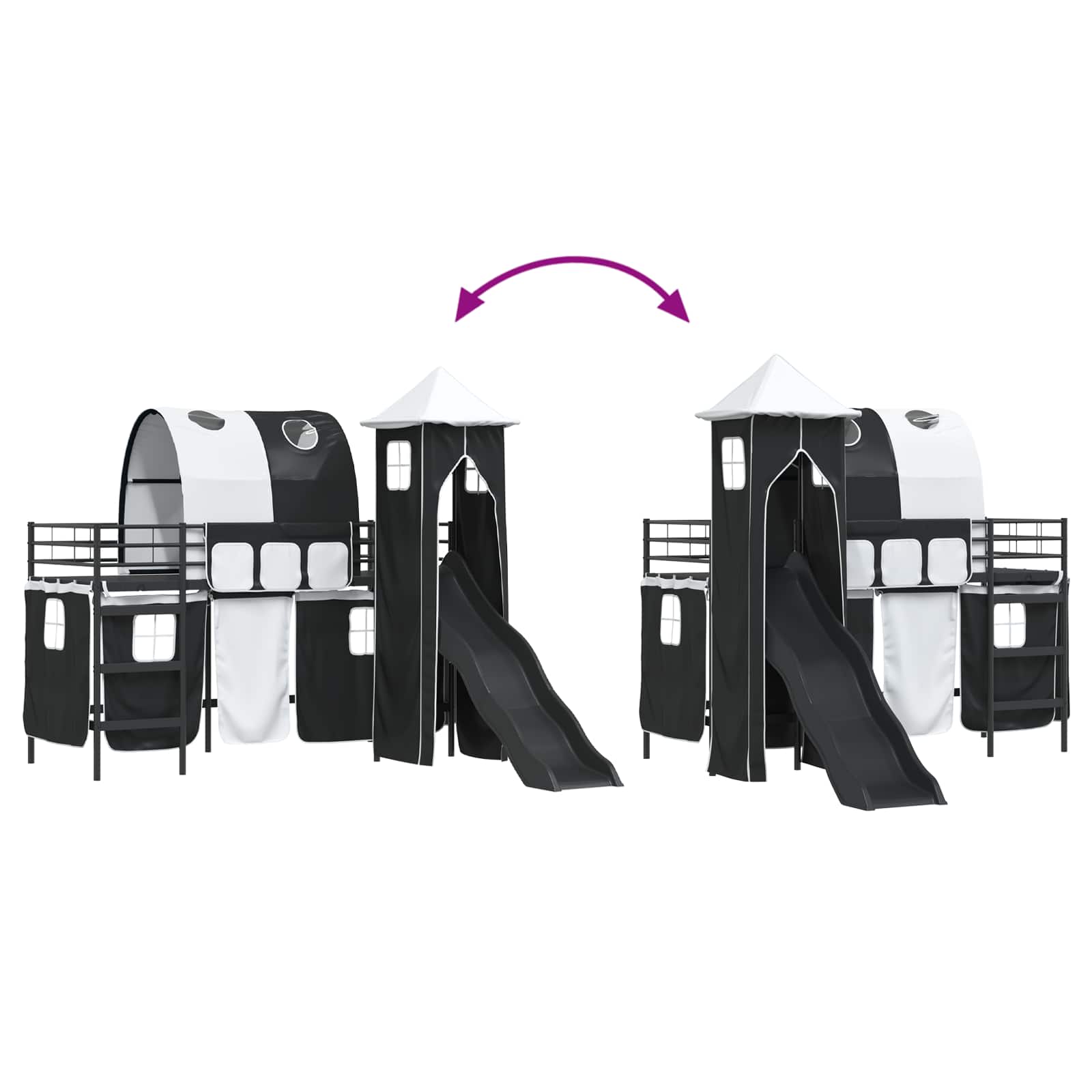 Κρεβάτι κουκέτας για παιδιά Μαύρο 90 x 190 cm Μέταλλο - Pakobazaar