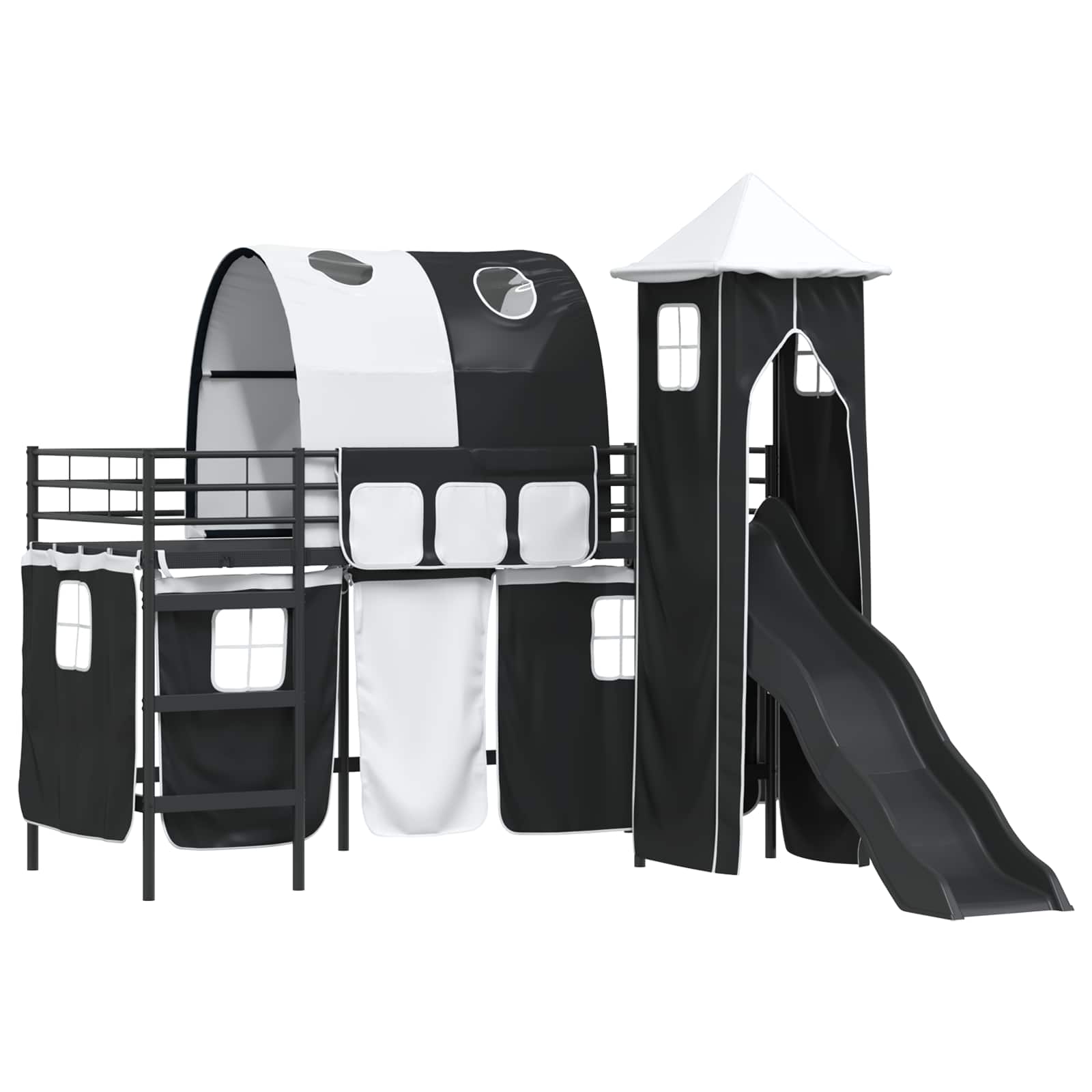 Κρεβάτι κουκέτας για παιδιά Μαύρο 99,5 x 190 εκ. Μέταλλο - Pakobazaar