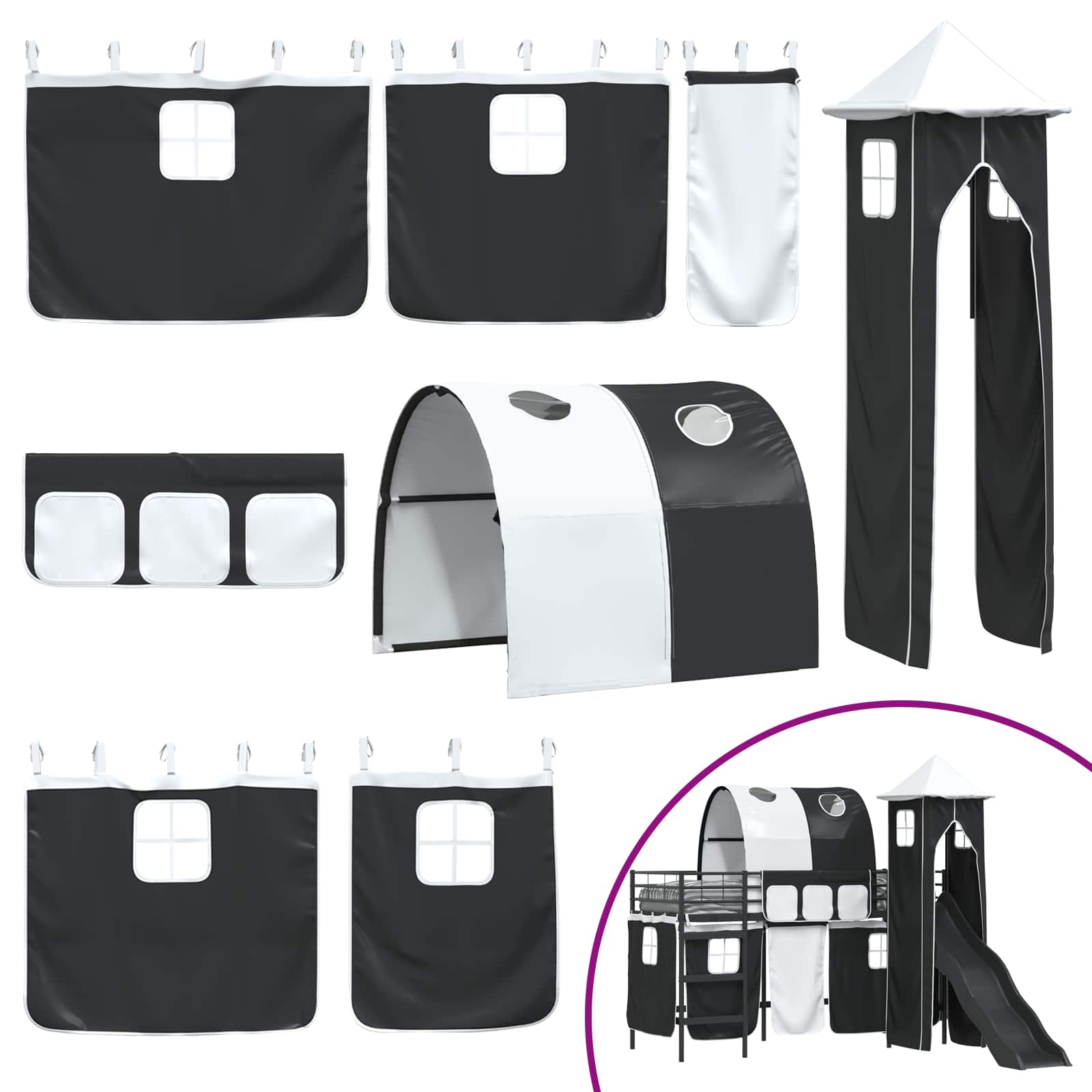 Κρεβάτι κουκέτας για παιδιά Μαύρο 99,5 x 190 εκ. Μέταλλο - Pakobazaar