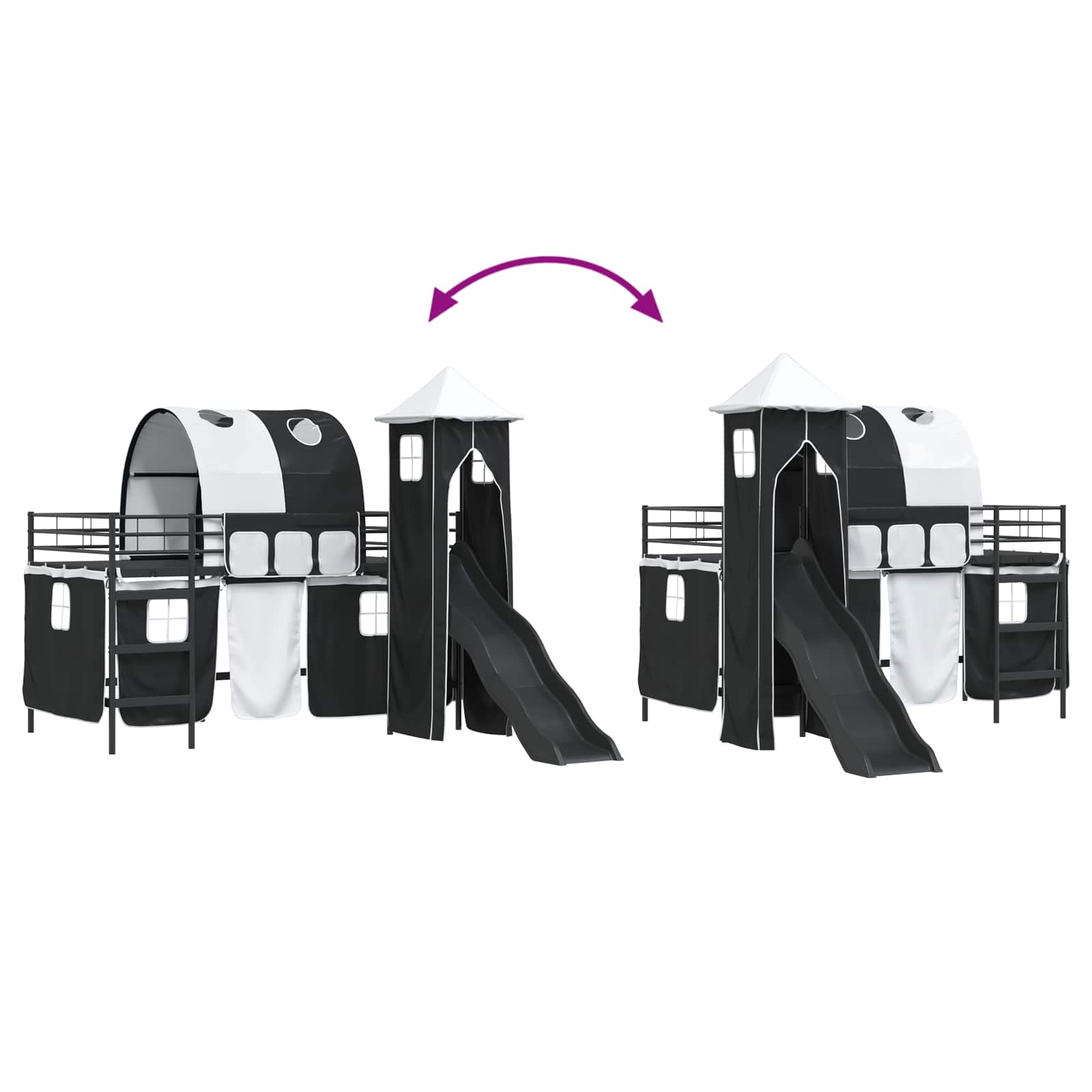 Κρεβάτι κουκέτας για παιδιά Μαύρο 99,5 x 200 εκ. Μέταλλο - Pakobazaar