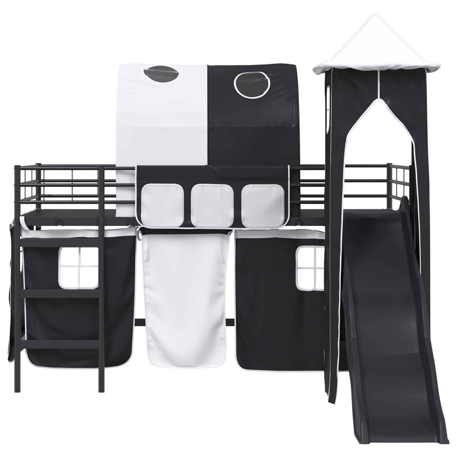 Κρεβάτι κουκέτας για παιδιά Μαύρο 107 x 200 εκ. Μέταλλο - Pakobazaar