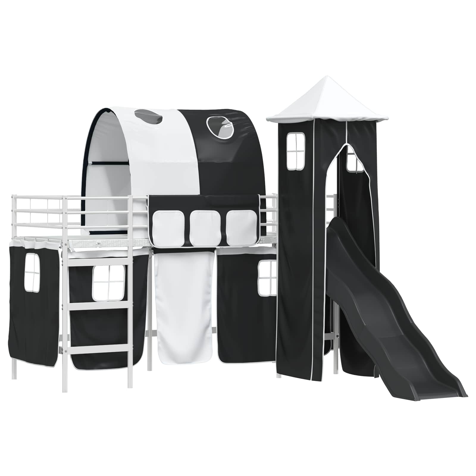 Κρεβάτι κουκέτας για παιδιά Λευκό και Μαύρο 99,5 x 190 εκ. - Pakobazaar