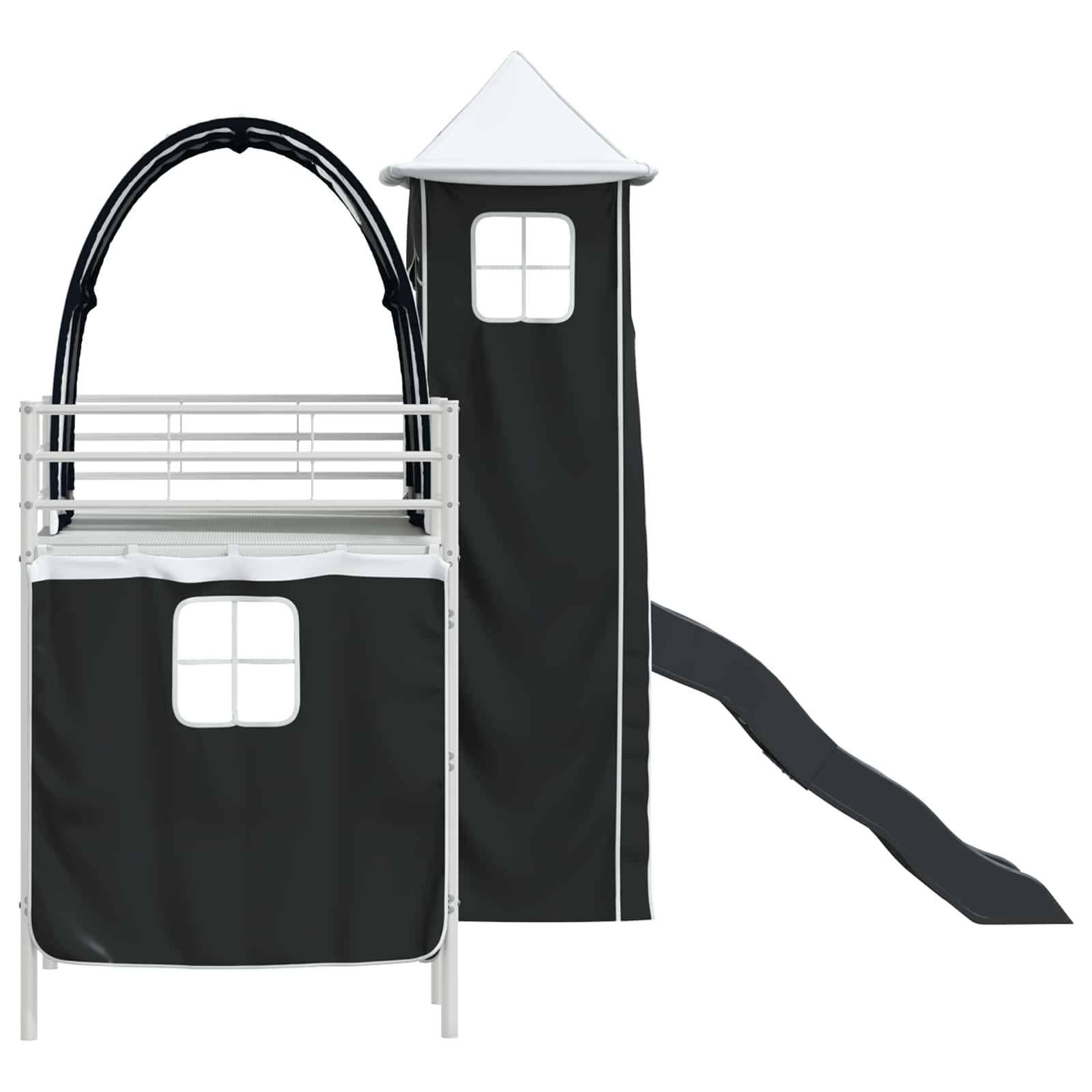 Κρεβάτι κουκέτας για παιδιά Λευκό και Μαύρο 99,5 x 190 εκ. - Pakobazaar