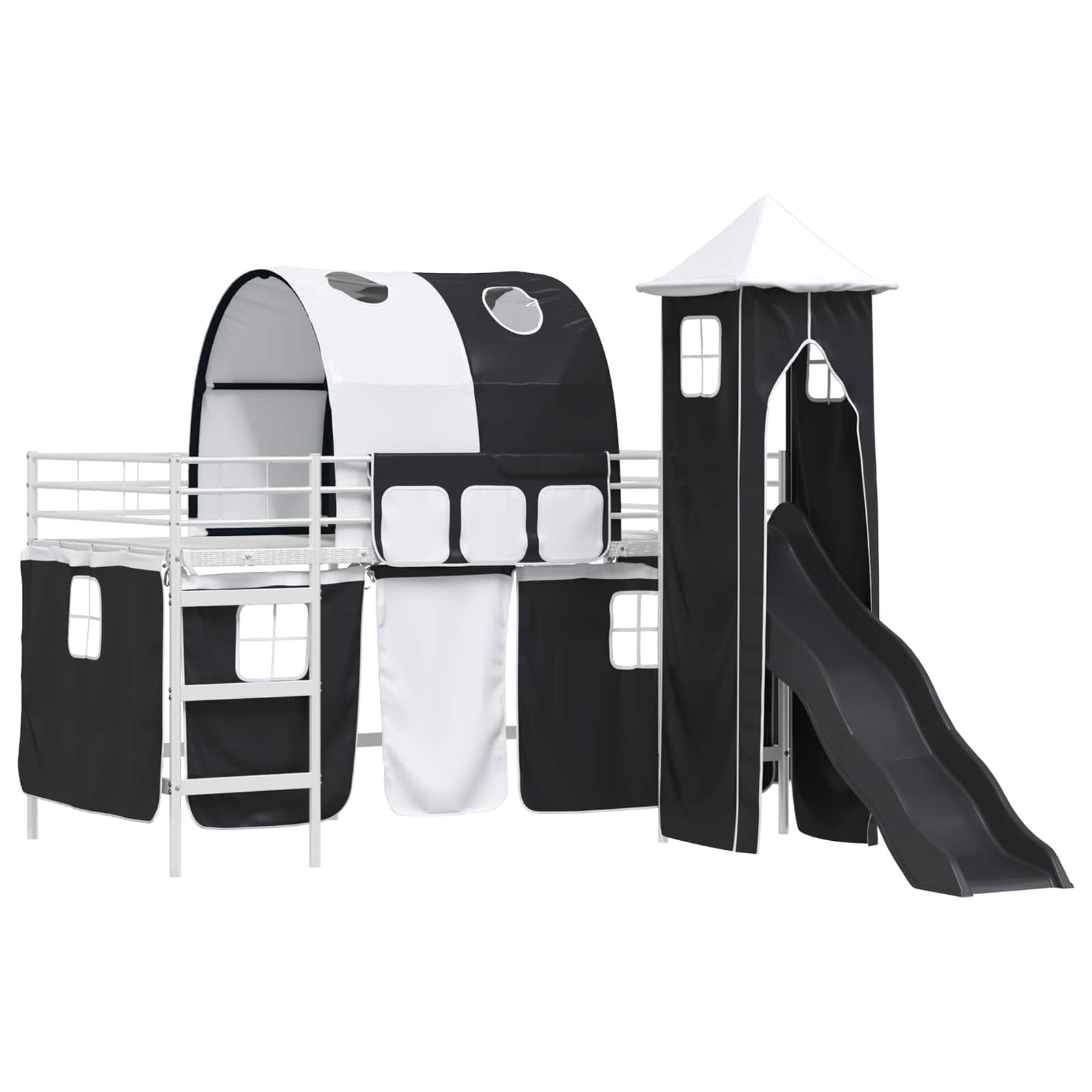 Κρεβάτι κουκέτας για παιδιά Λευκό και Μαύρο 99,5 x 200 εκ. - Pakobazaar