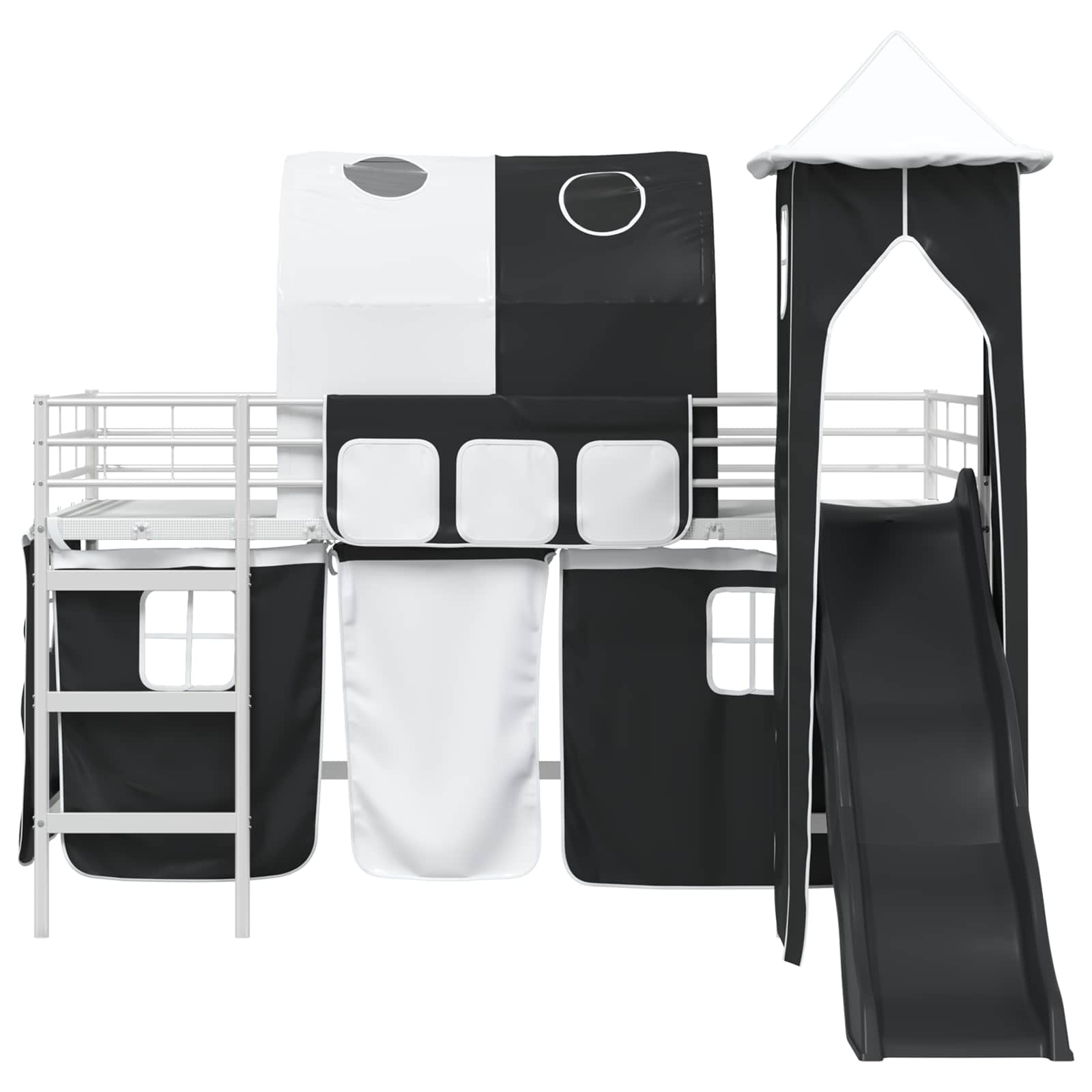 Κρεβάτι κουκέτας για παιδιά Λευκό και Μαύρο 107 x 200 εκ. - Pakobazaar