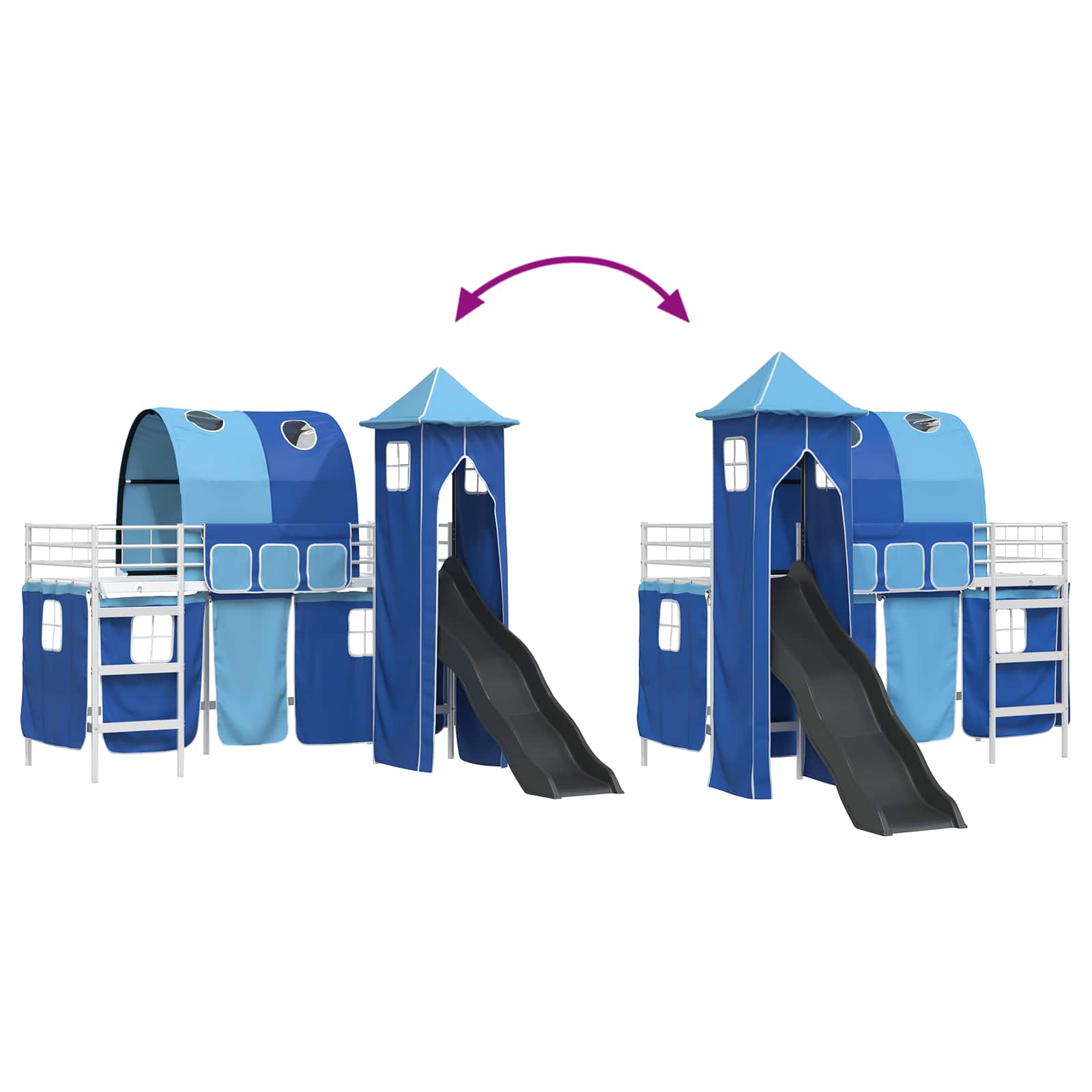 Κρεβάτι κουκέτας για παιδιά Λευκό και Μπλε 90 x 190 cm Μέταλλο - Pakobazaar