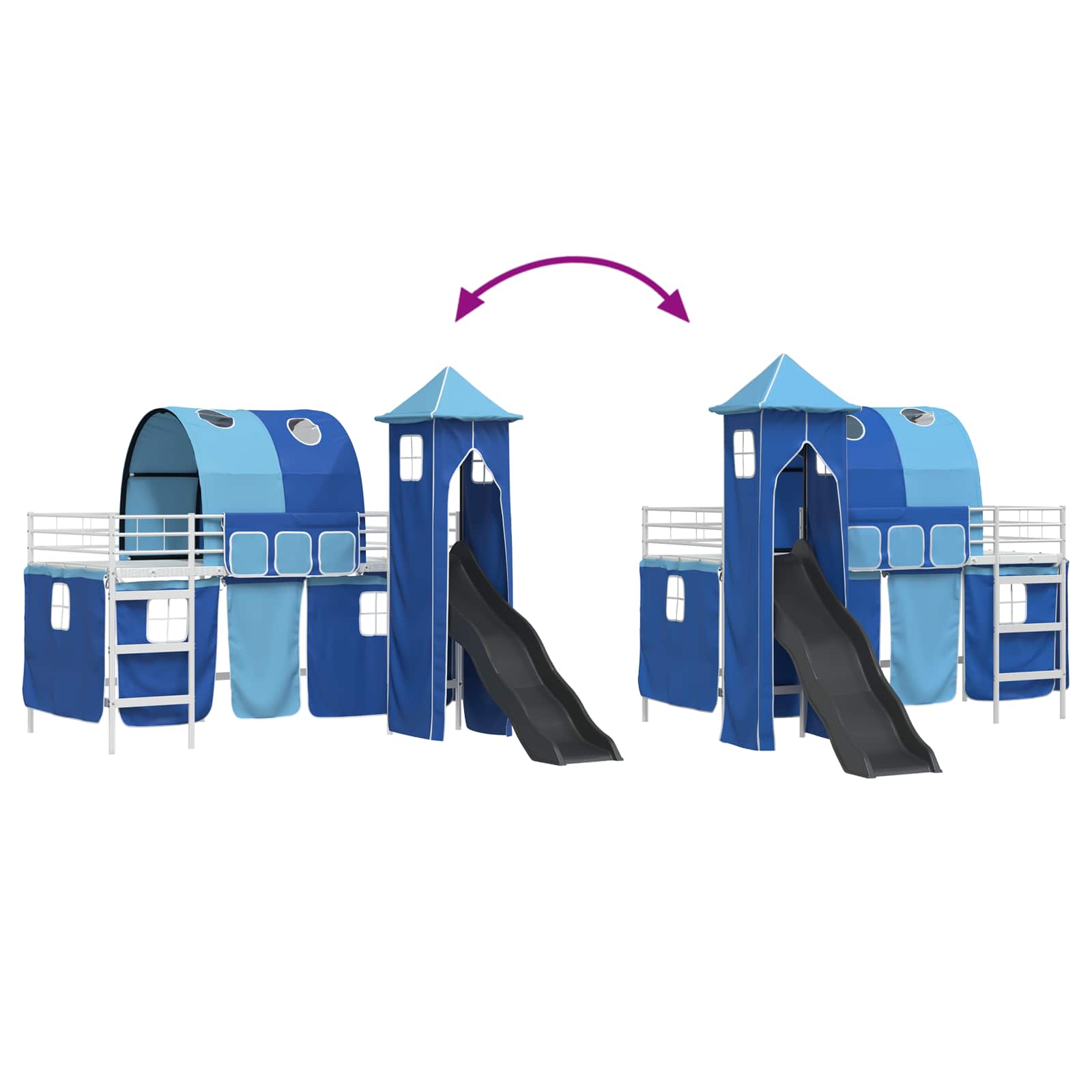 Κρεβάτι κουκέτας για παιδιά Λευκό και Μπλε 99,5 x 200 εκ. - Pakobazaar