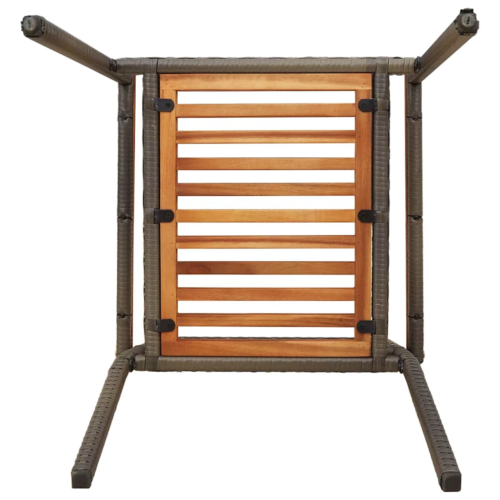 Καρέκλες κήπου που σωριάζονται 4 pcs Καφέ και Γκρίζο