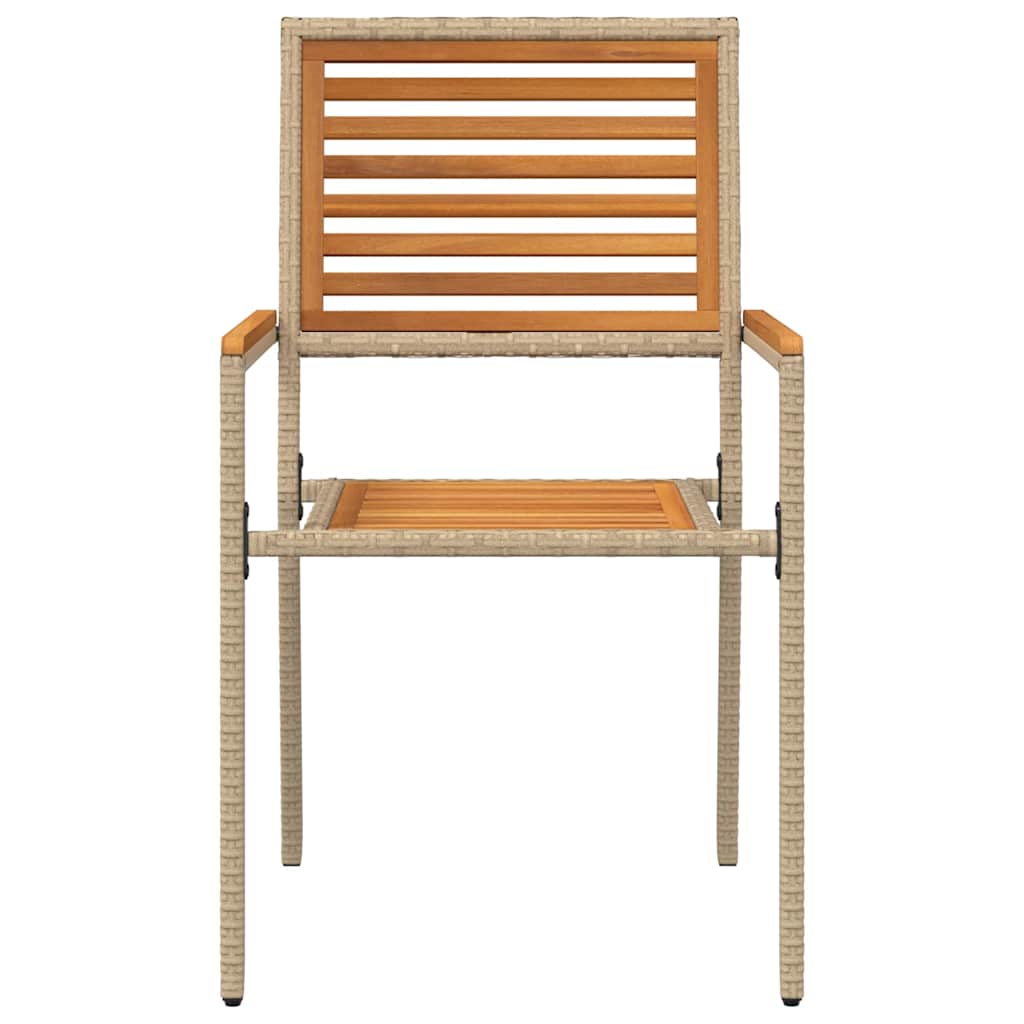 Καρέκλες κήπου που σωριάζονται 4 pcs Καφέ και μπεζ