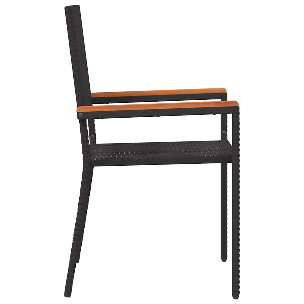 Καρέκλες κήπου που σωριάζονται 4 pcs Μαύρο και Καφέ - Pakobazaar