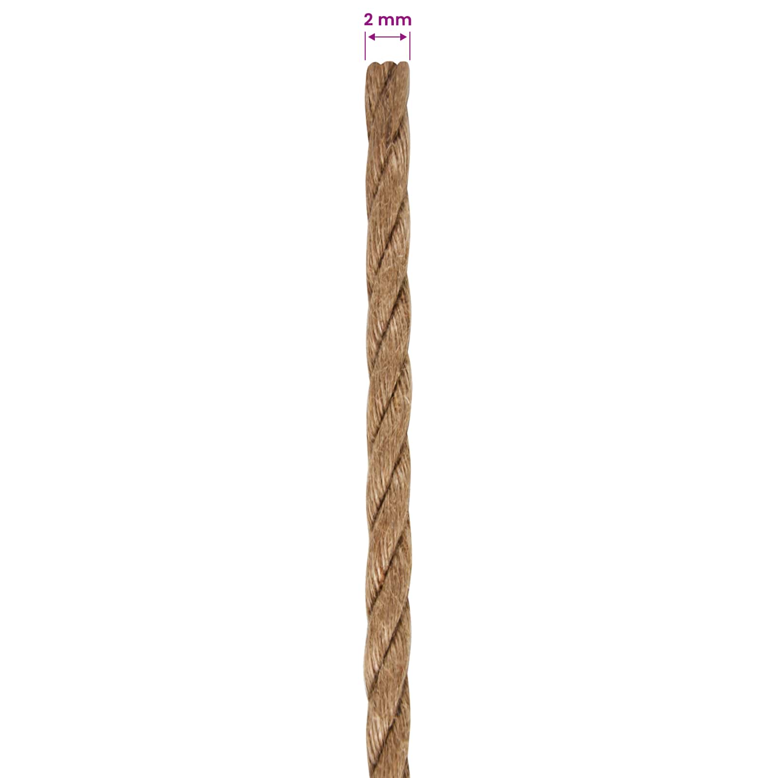Σχοινί γιούτας 2 pcs 100 m 2 Φυσικό 100% Τζούτα Tossa