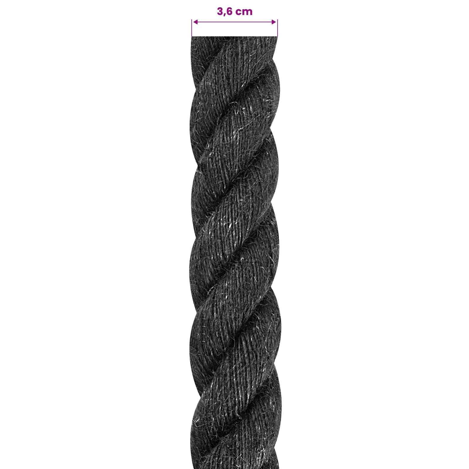 Σχοινί Από Τζute 36 Μαύρο 100% Τζούτα Tossa - Pakobazaar