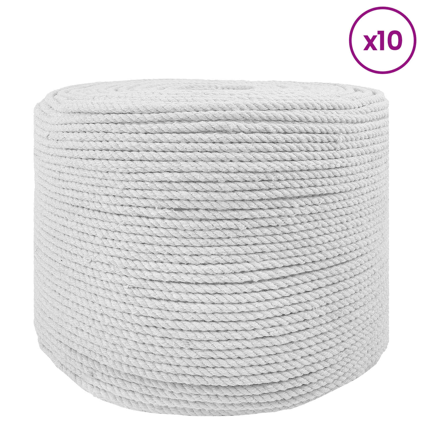 Σχοινί 10 pcs Λευκό Βαμβάκι