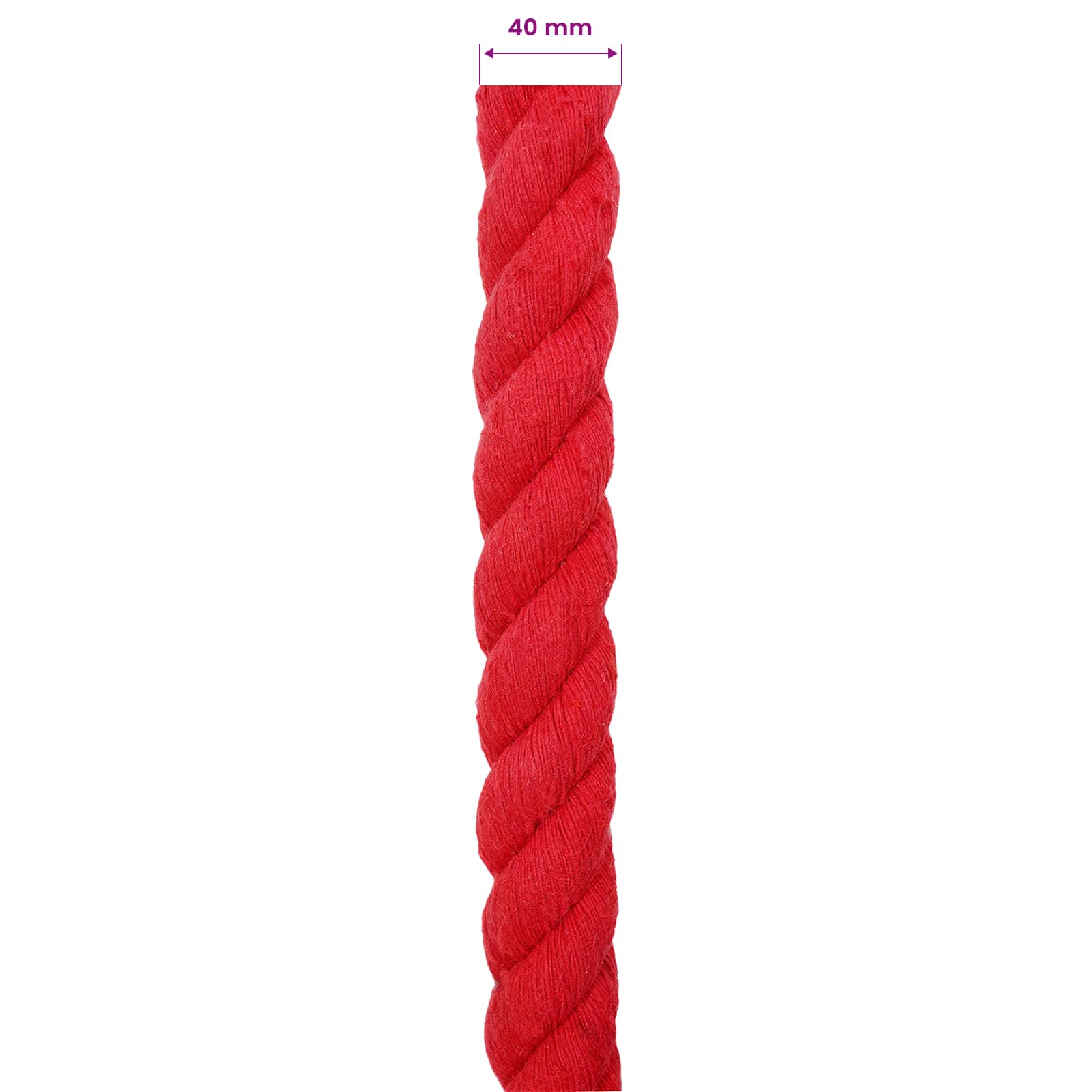 Κωτόσχοινo 40 mm 25 m Κόκκινο 100% Βαμβάκι
