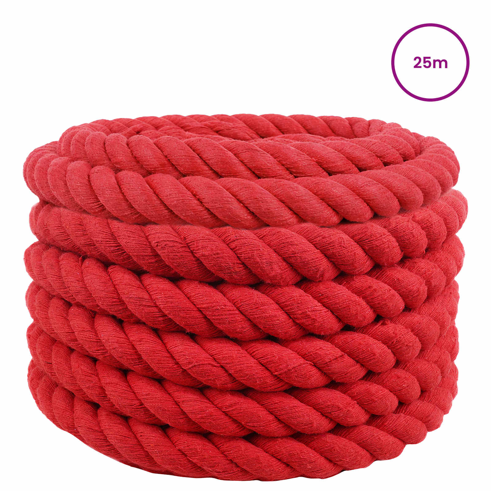 Κωτόσχοινo 40 mm 25 m Κόκκινο 100% Βαμβάκι