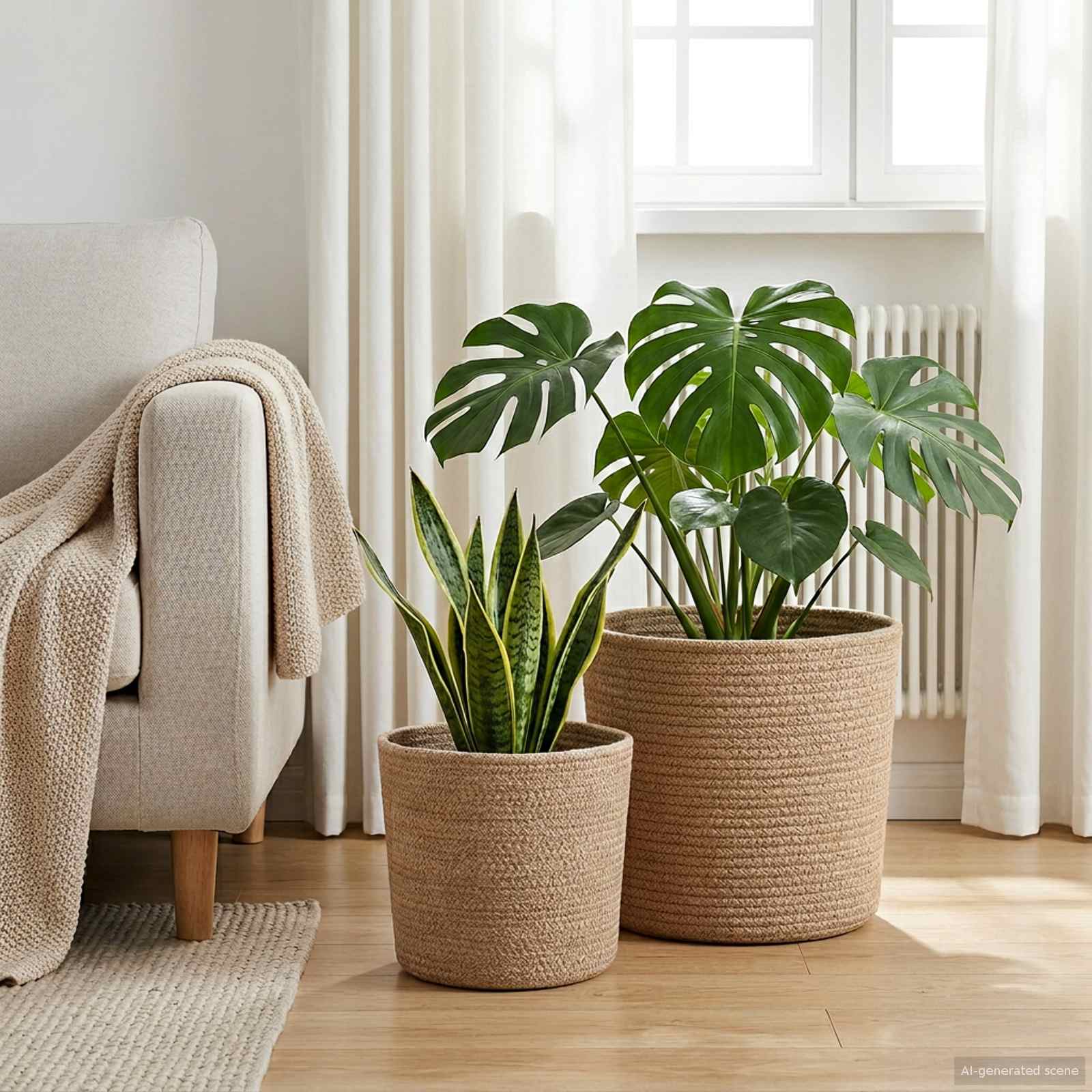Σετ Γλαστρών 2 pcs Φυσικό Ø 28 x 28 εκ 100% Γιούτα Τοσσά - Pakobazaar