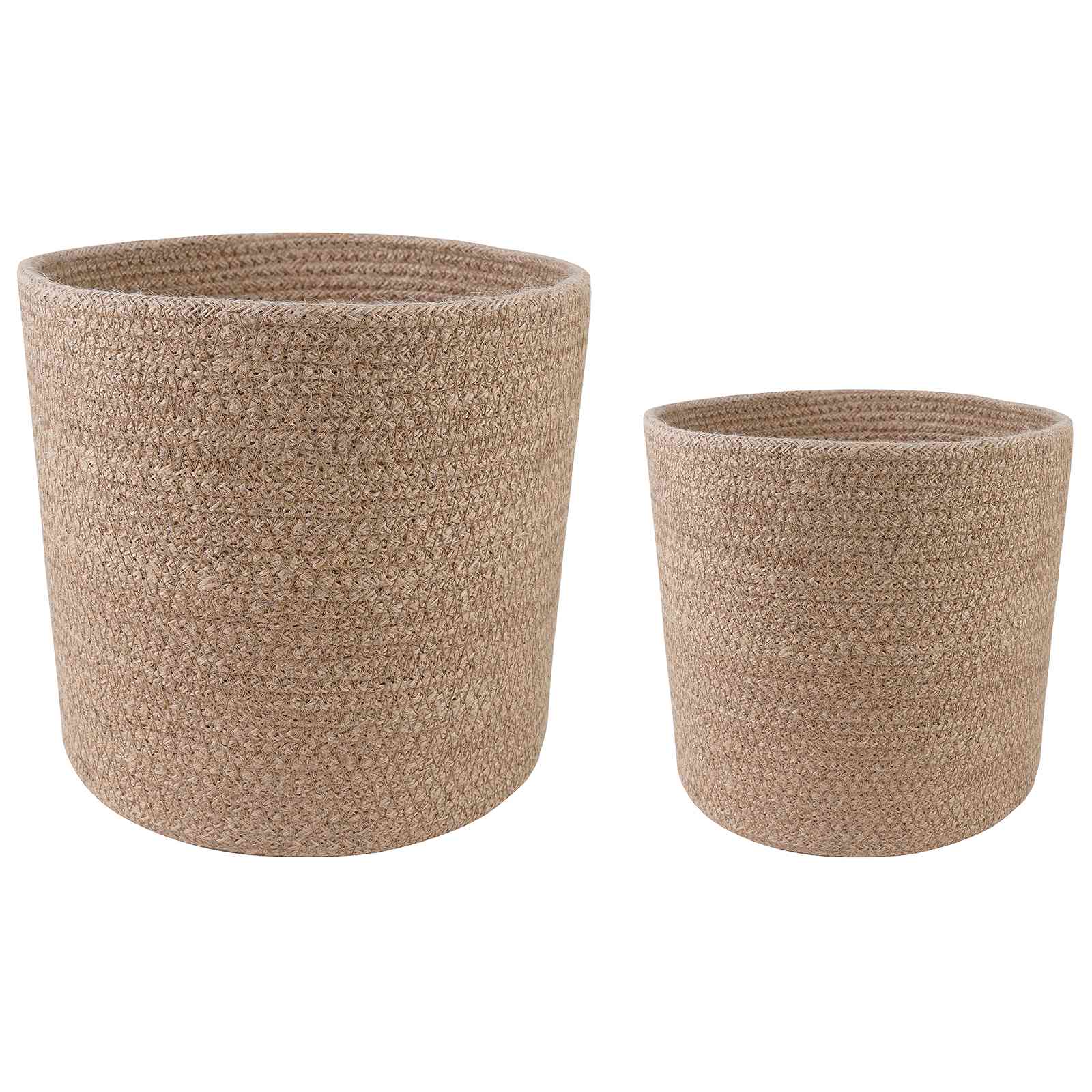 Σετ Γλαστρών 2 pcs Φυσικό Ø 28 x 28 εκ 100% Γιούτα Τοσσά - Pakobazaar